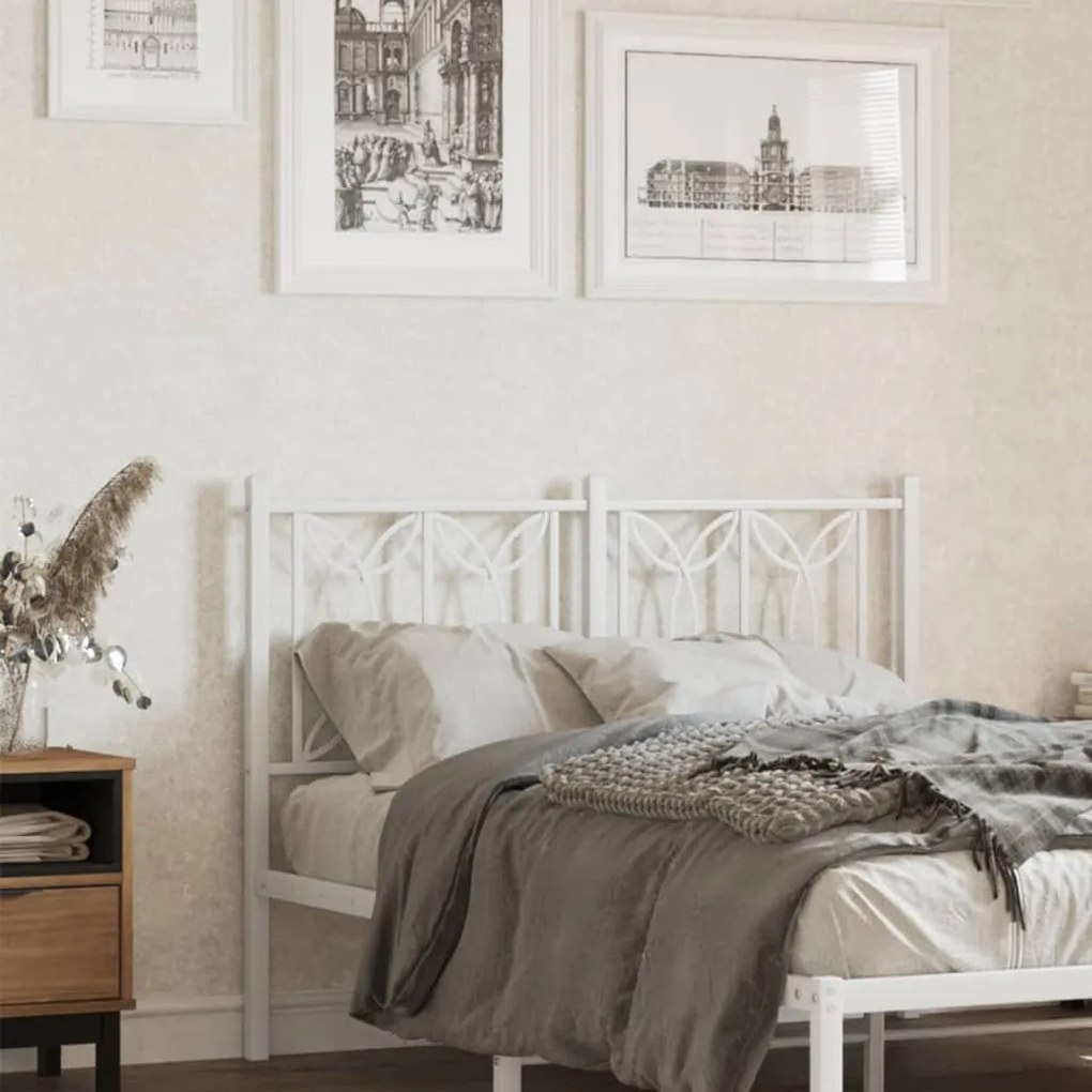 Testiera İn Metallo Bianco 120 Cm /