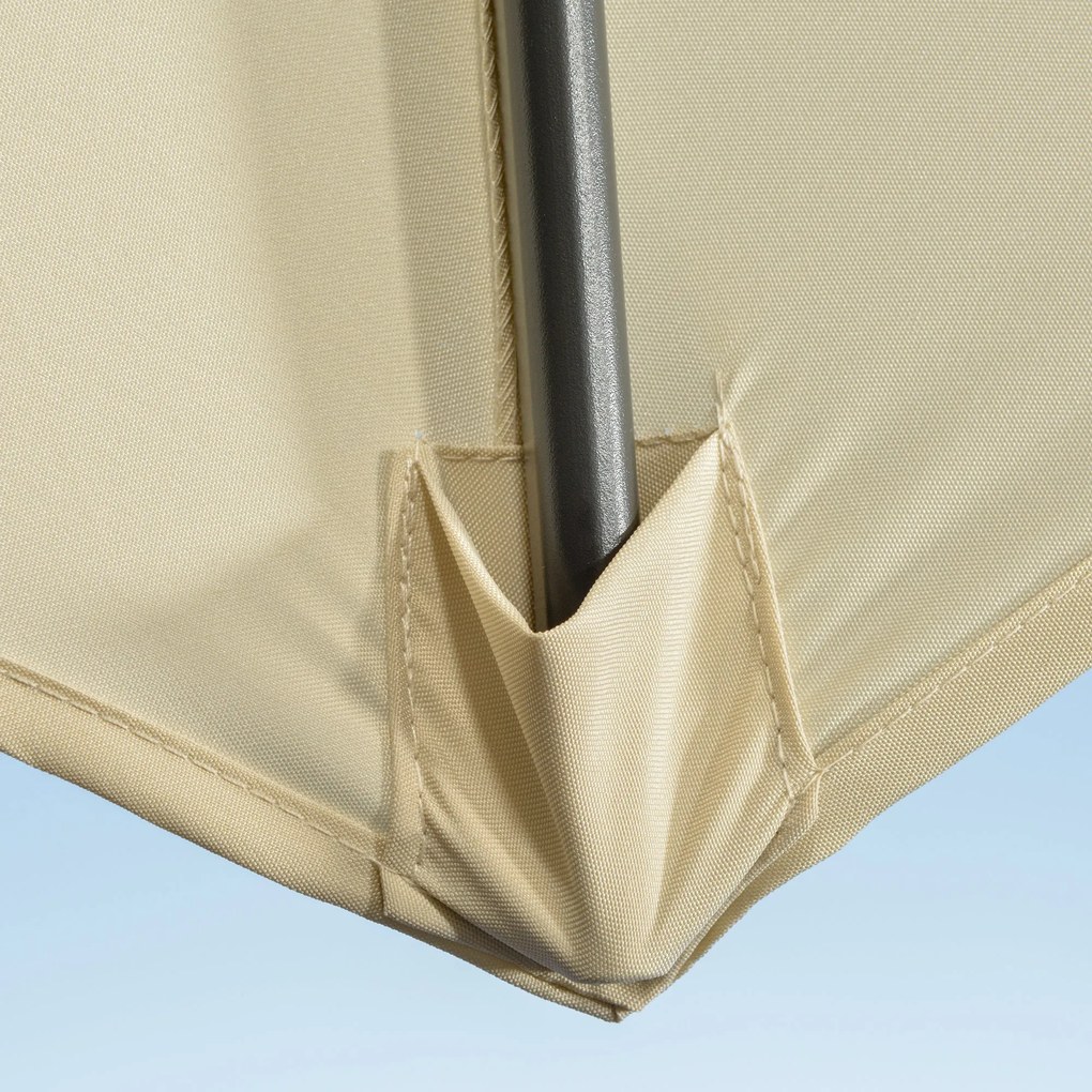 Ombrellone da Giardino Decentrato Ø294x248 cm in Alluminio Acciaio e Poliestere Bianco Crema...