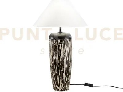 Lume savana marrone e bianca in ceramica 1 luce attacco e27 struttu...