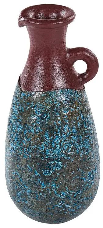 Terracotta Vaso decorativo 40 Blu Marrone VELIA Beliani