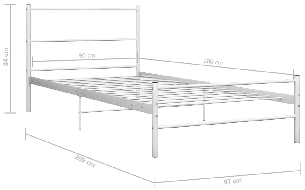 Giroletto Bianco in Metallo 90x200 cm