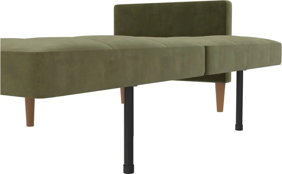 Divano letto in velluto verde 207 cm Lilly - Støraa