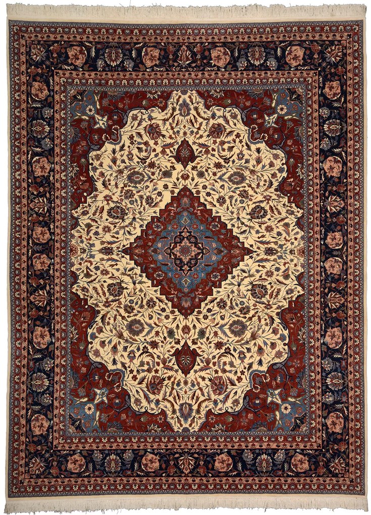 Isfahan Tappeto 280 x 370 Beige (Cina) Annodato A Mano