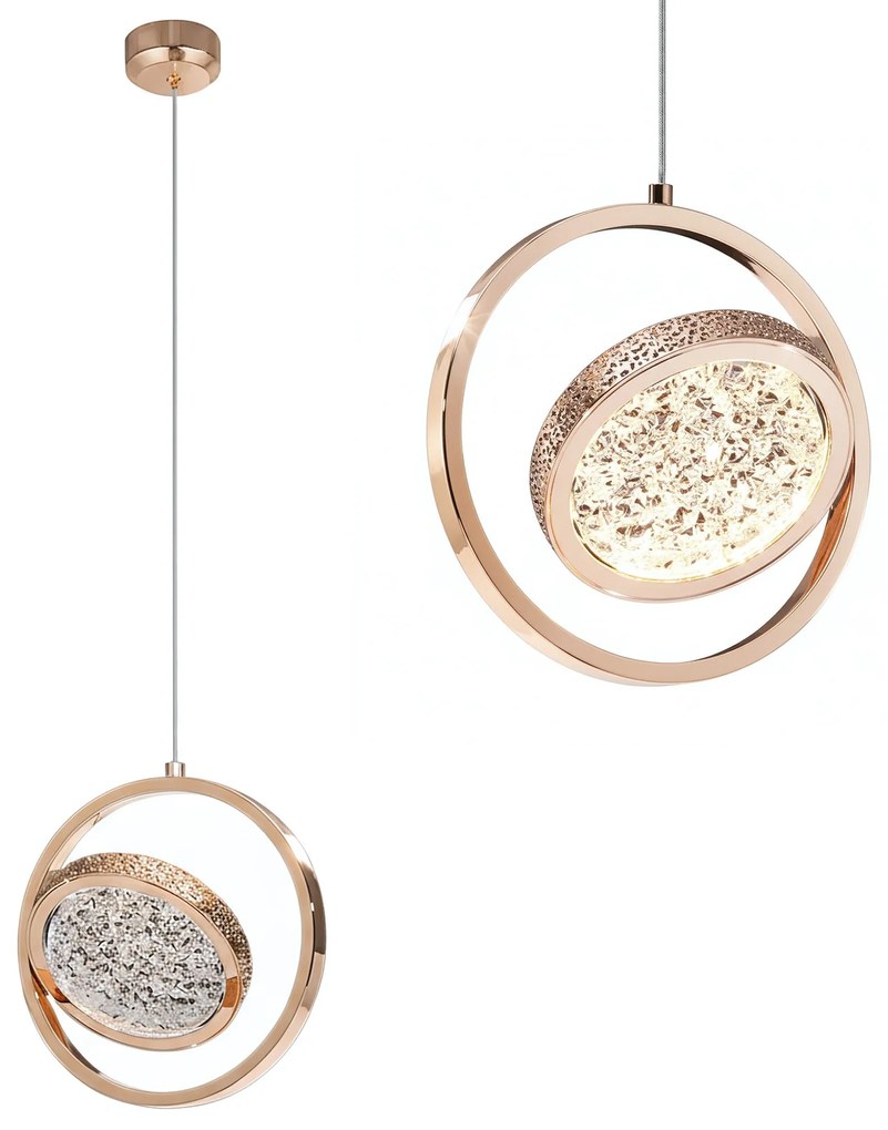 Lampadario a Sospensione in Cristallo LHJ106-1CP LIGHT ROSE GOLD