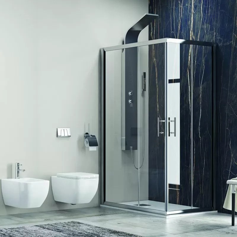 Cabina doccia 150x90 cm angolo vetro anticalcare KF1000 - KAMALU