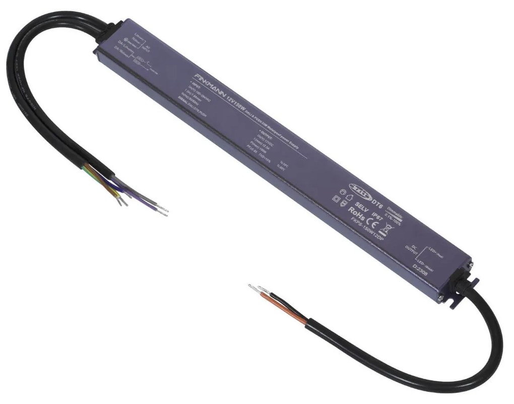 Alimentatore FINKMANN 150W 12V IP67 Dimmerabile da Pulsante PUSH DALI