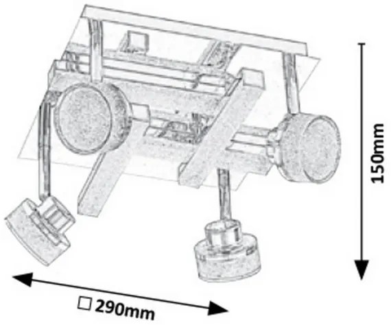 Rabalux 5638 - Luce Spot a LED da soffitto PADMA 4xLED/5W/230V + 4xLED/3W/230V