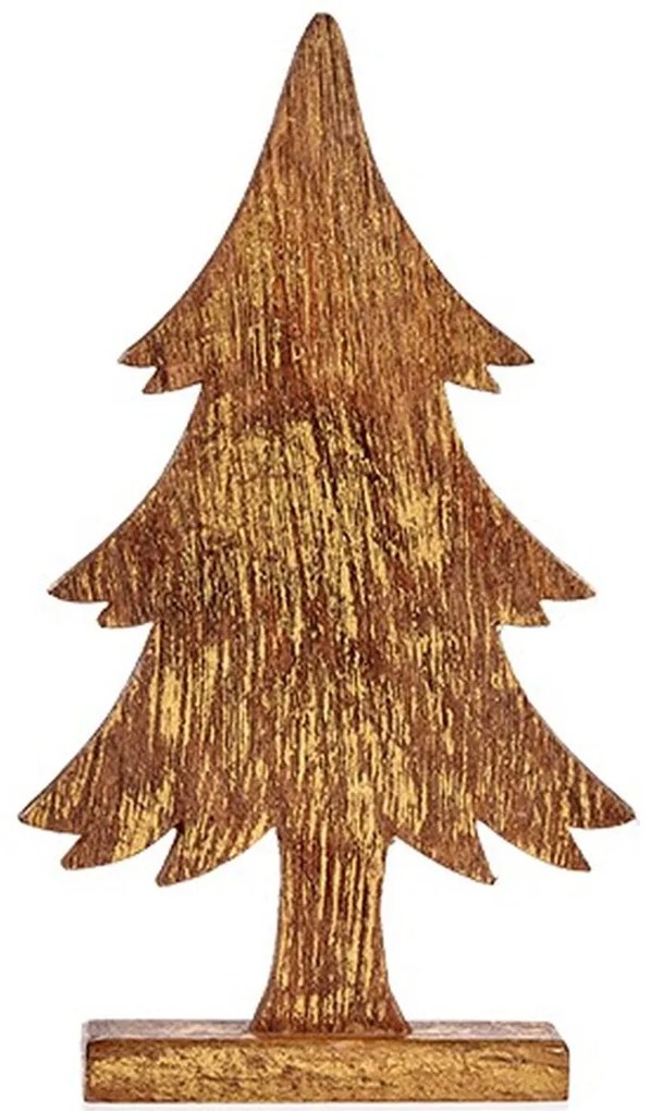 Statua Decorativa Albero di Natale Dorato Legno 5 x 39 x 22 cm (6 Unità)