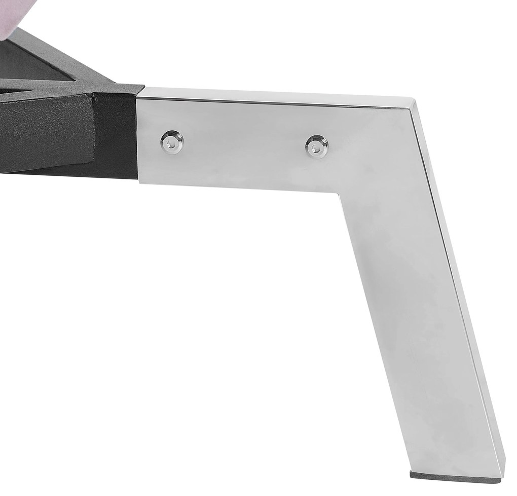Chaise longue reclinabile in velluto rosa LOIRET Beliani