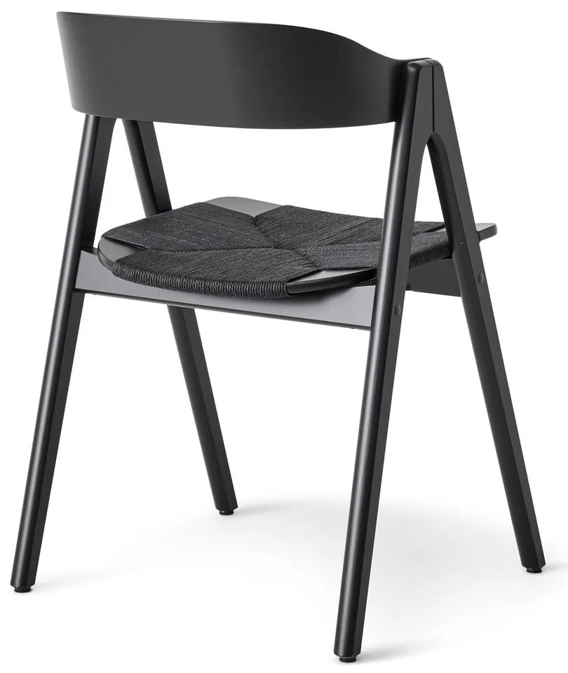 Sedia da pranzo in legno di faggio nero con seduta in rattan nero Findahl di Hammel Mette - Hammel Furniture