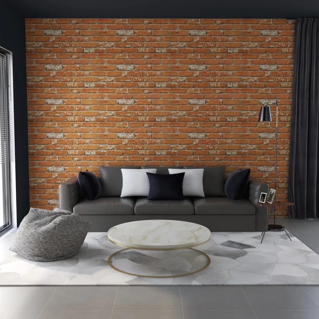 Pannelli Murali 3d Con Design Mattoni Marrone Chiaro 10 Pz Eps /