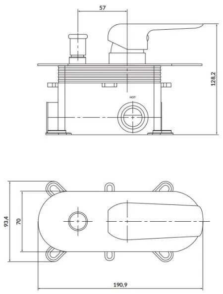 Cersanit S951-345 -Rubinetto doccia per installazione a scomparsa CITY cromo lucido