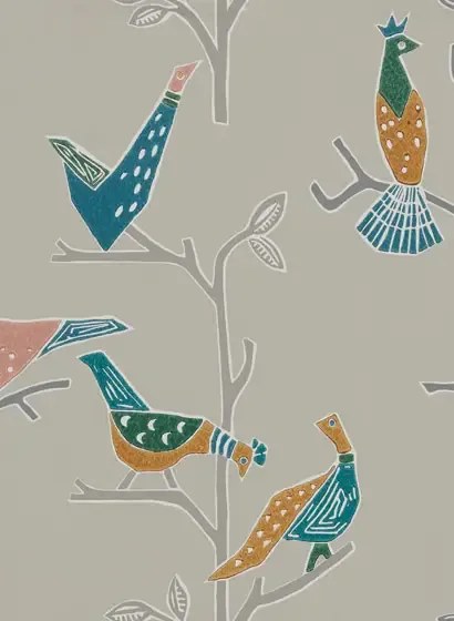 Vogel Tapete Passaro von Scion - Ginger/ Teal