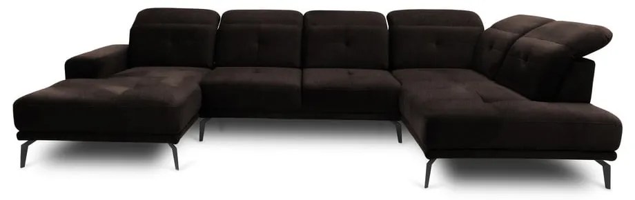 Divano angolare marrone scuro (con penisola a destra/a U) Bretan – ELTAP