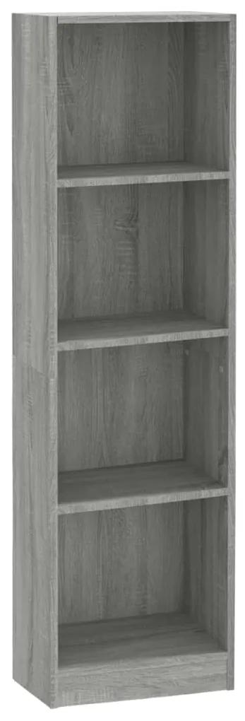 Libreria 4 ripiani grigio sonoma 40x24x143 cm legno multistrato