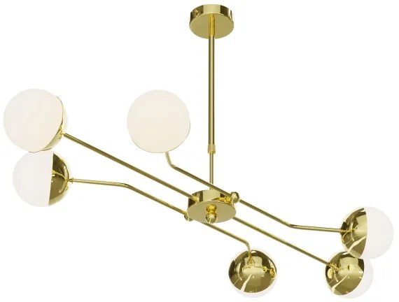 Jupiter 1980 - Lampadario a sospensione con supporto rigido TRENTO 6xG9/10W/230V oro