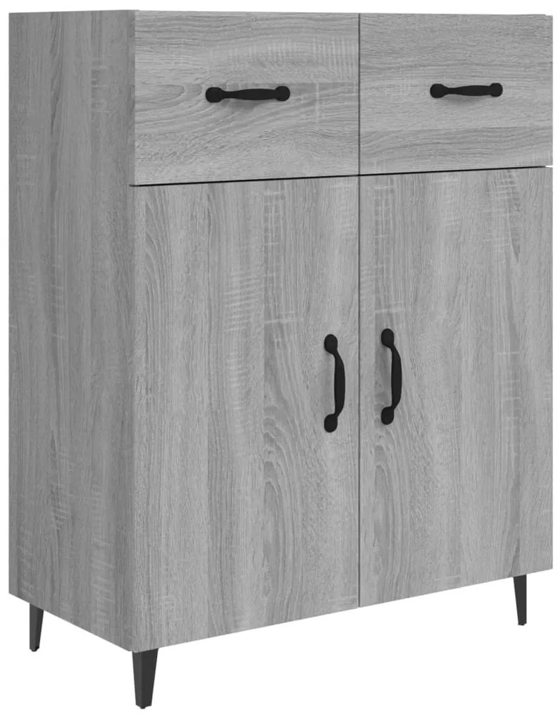 Credenza grigio sonoma 69,5x34x90 cm in legno multistrato