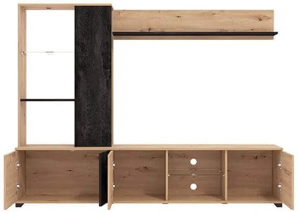 PAULIE - parete attrezzata soggiorno quattro ante moderna minimal in legno