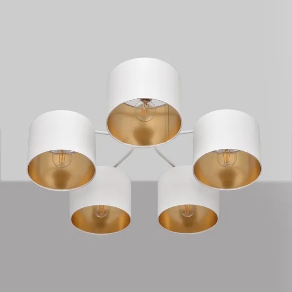Lampadario a plafone ALBA 5xE27/15W/230V bianco/dorato
