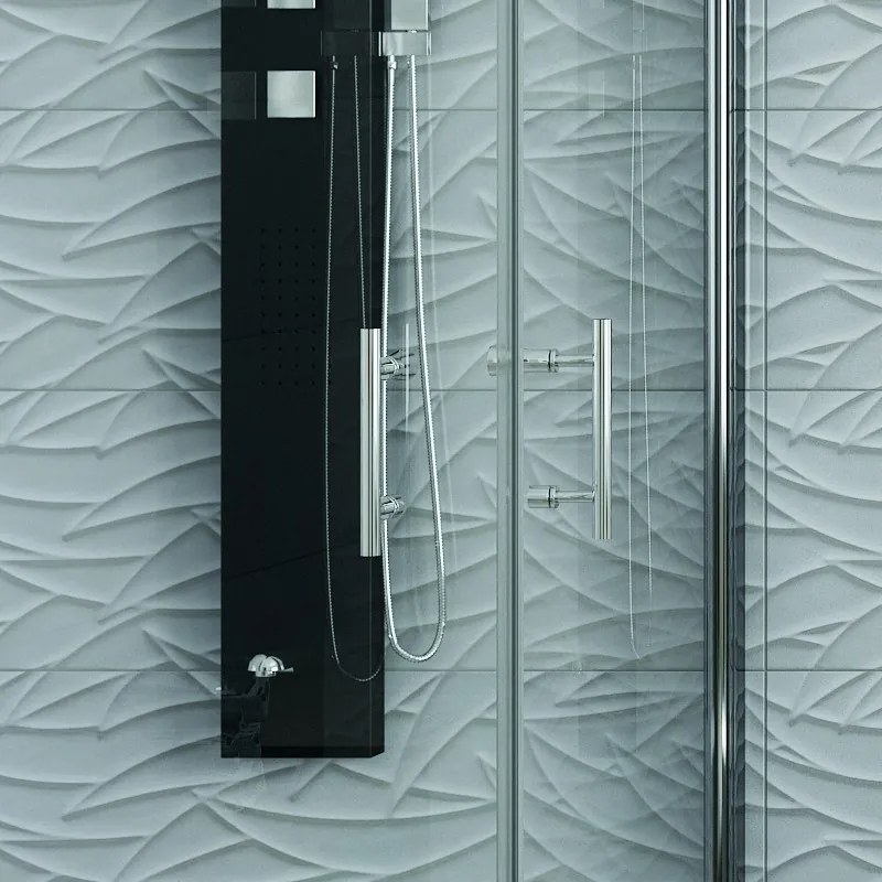 Kamalu - Box doccia angolare 70x90 due ante battenti finitura cromo | KS2800