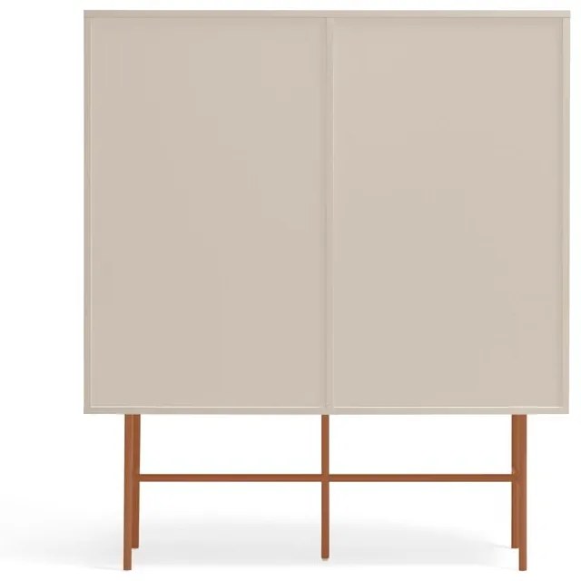 Cassettiera alta con ante scorrevoli in mattone/beige 120x140 cm Nube - Teulat