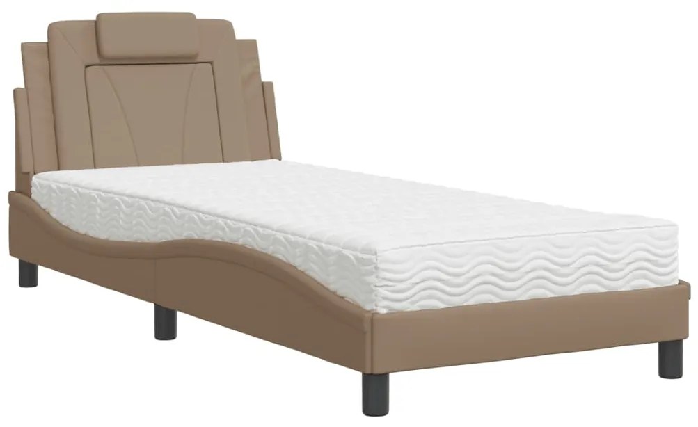 Letto con materasso cappuccino 80x200 cm similpelle