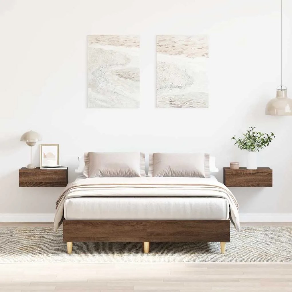 Giroletto Senza Materasso Rovere Marrone 120x190 Cm Truciolato /