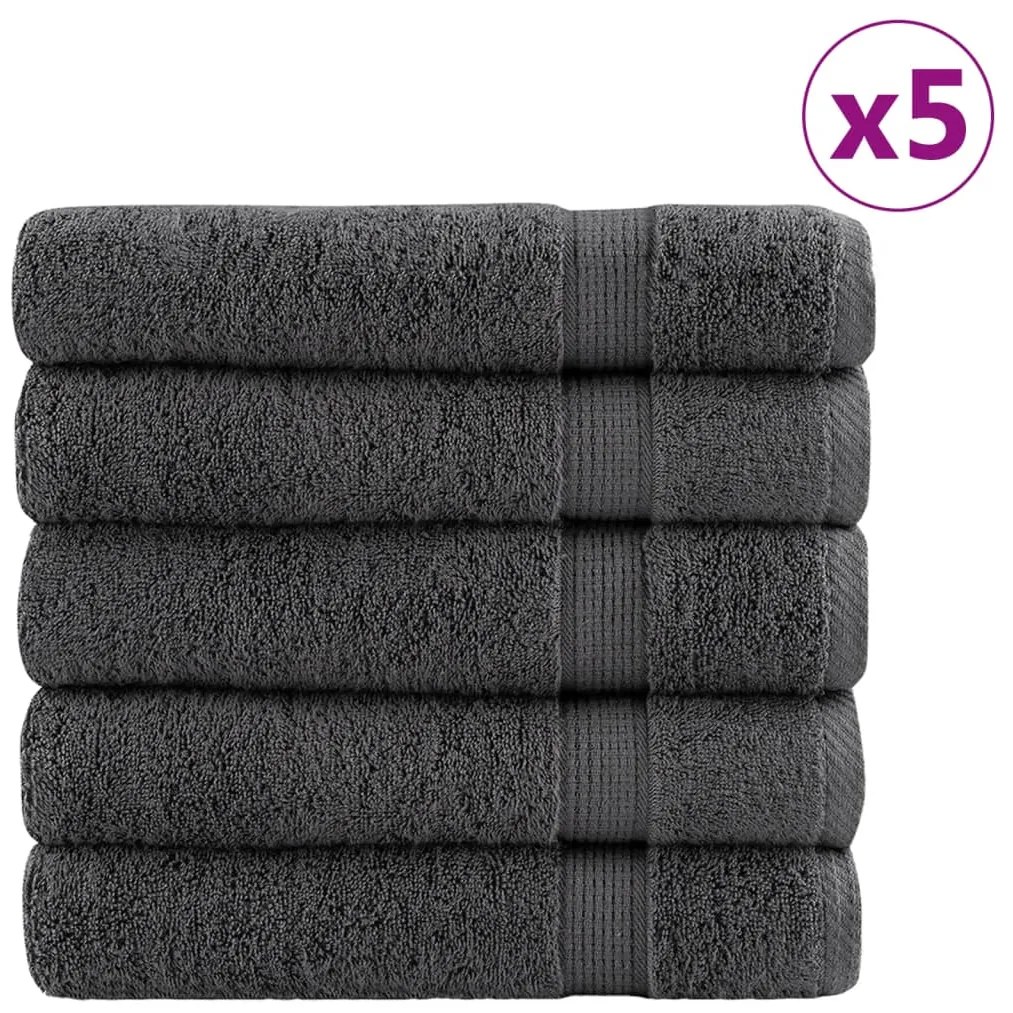 Asciugamani Doccia Solund 25 Pz Antracite 70x140 Cm 600gsm /