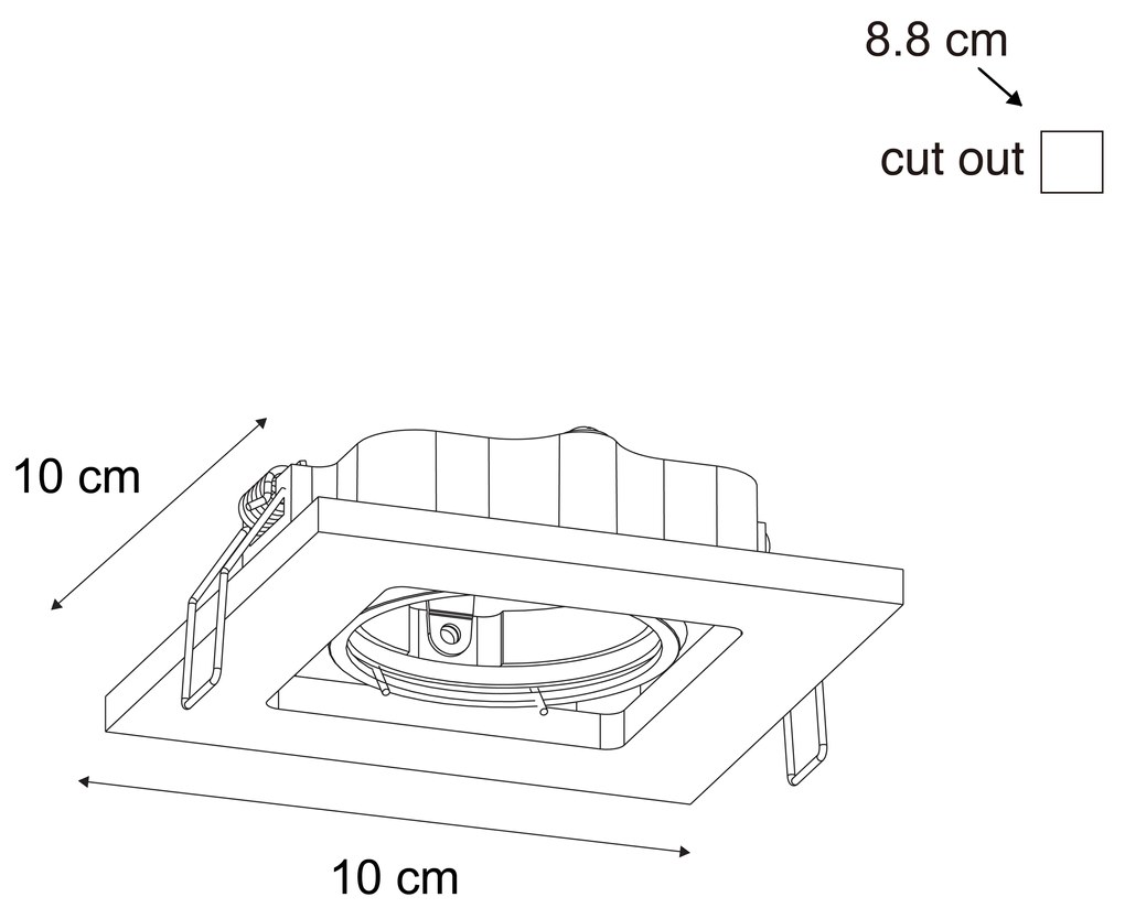 Set di 6 faretti da incasso moderni bronzo scuro orientabili - Qure