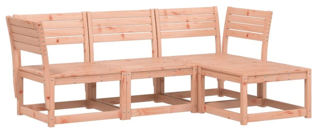 Set salotto da giardino 4 pz in legno massello di douglas