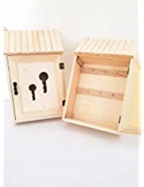 Trade Shop - Cassetta Porta Chiavi Postale Legno Portachiavi Appendichiavi Key Box Decoupage