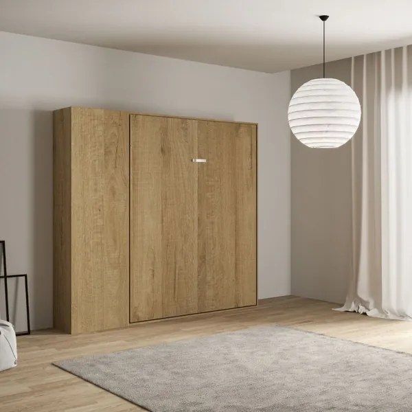 Letto a scomparsa matrimoniale 160 cm con colonna Quercia KENTARO