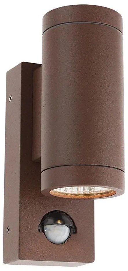 Redo 9455-Applique da esterno con sensore VINCE 2xLED/3W/230V IP54 marrone