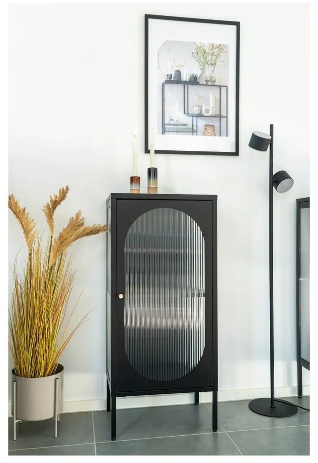 Vetrina in metallo nero 50x110 cm Adelaide - House Nordic
