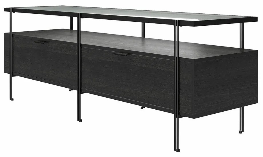 Tavolo TV nero in rovere 140x50 cm Wainwright - Støraa