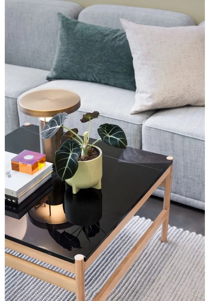 Tavolino con piano nero in marmo 80x80 cm Raw - Hübsch