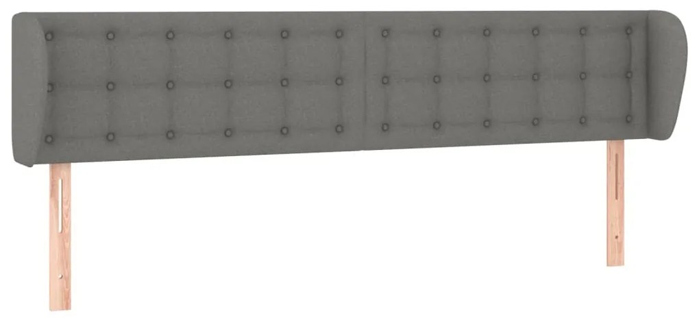 Testiera ad orecchio grigio scuro 163x16x78/88 cm in tessuto