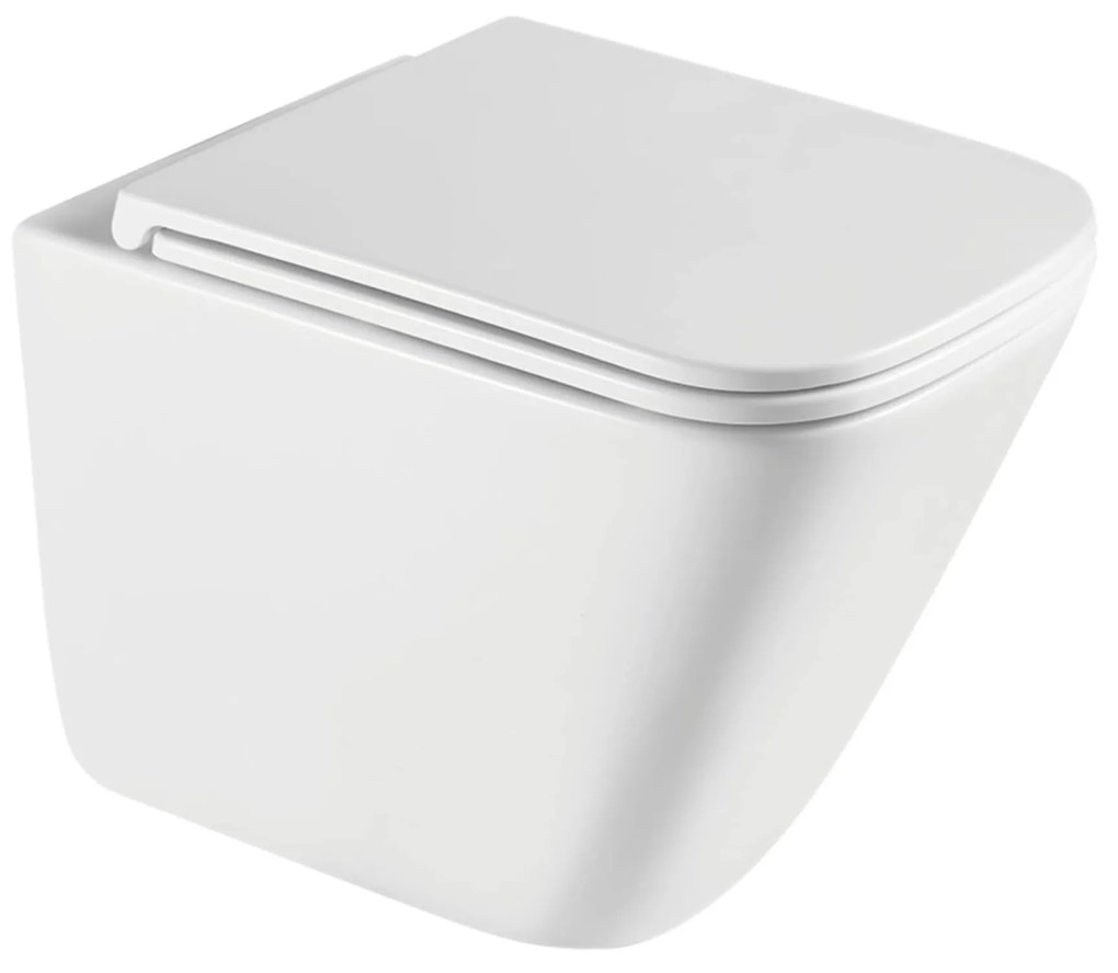 Invena Patras vaso wc con copriwater a discesa lenta sospeso senza brida con scarico a vortice bianco CE-97-001