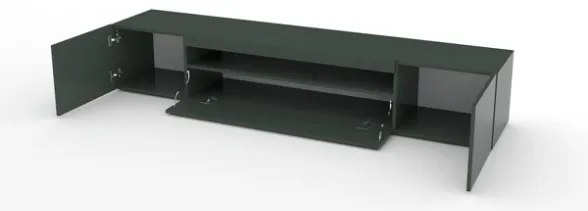 Mobile Porta TV Basso 200x40x36 Con 3 Ante Antracite Laccato Lucido Daiquiri