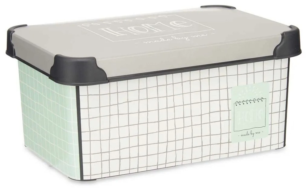 Scatola portaoggetti con coperchio Home Con griglia Plastica 5 L 19 x 13,5 x 29 cm (12 Unità)