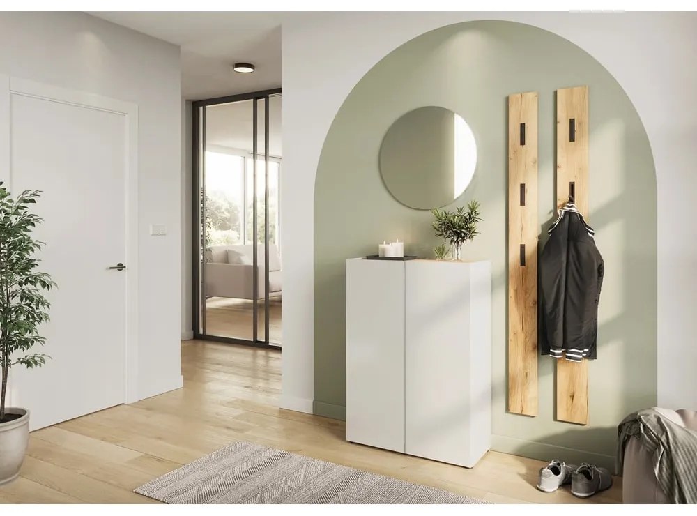 Set di mobili da ingresso bianco con effetto rovere 74x200x33 cm Alviano – Germania