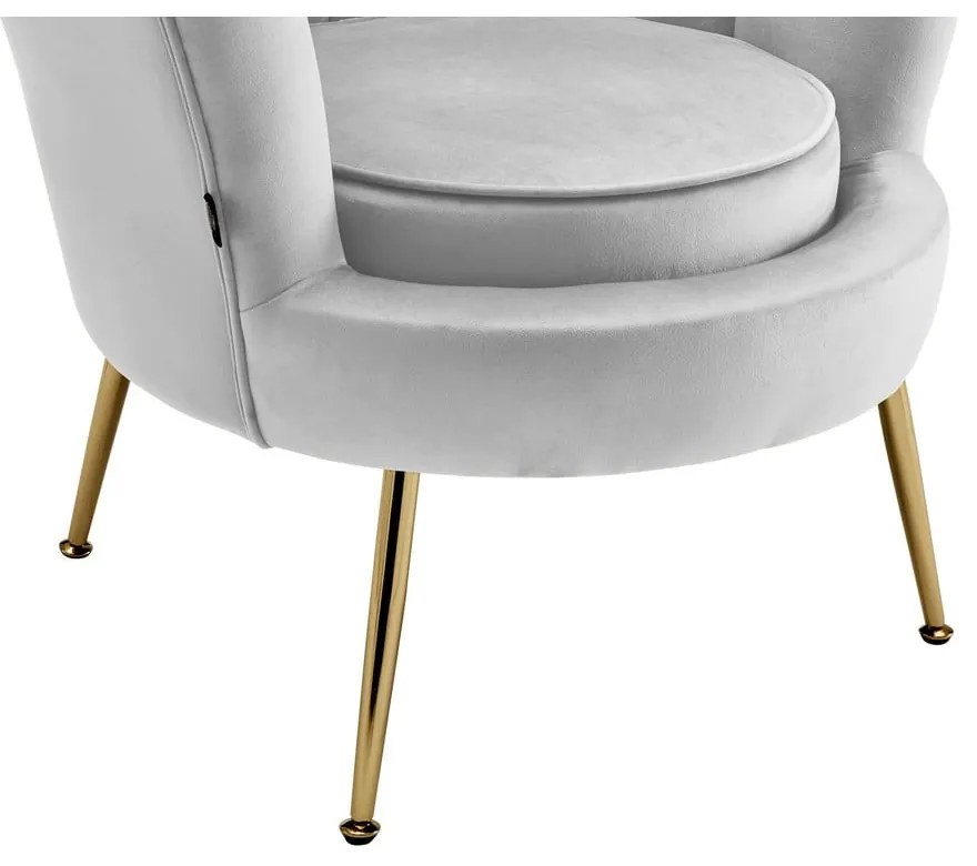 Poltrona grigio chiaro in velluto Kelsey - Støraa