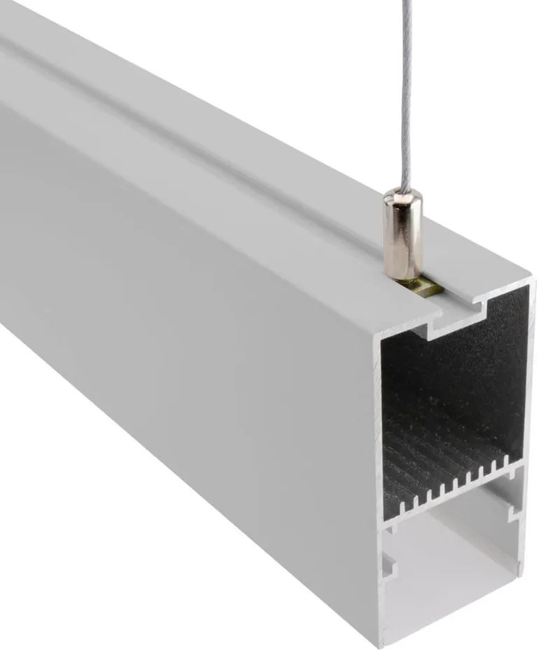 Profilo Lineare Alluminio a Sospensione per Striscia LED 1m e 2m Variante Lunghezza 2 Metri