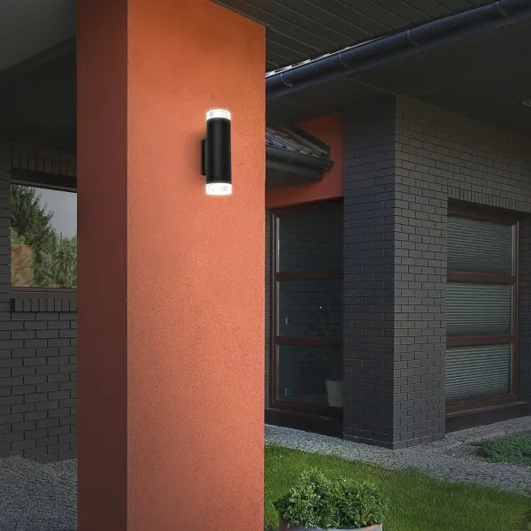 Brilo - Applique a LED da esterno 2xGU10/4,7W/230V IP44 4000K nero