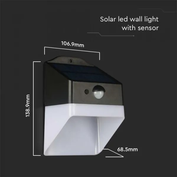 Lampada solare da parete LED con sensore LED/2W/3,7V 4000K IP65 1200 mAh