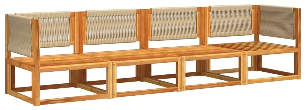 Set divani da giardino 4pz con cuscini legno massello di acacia