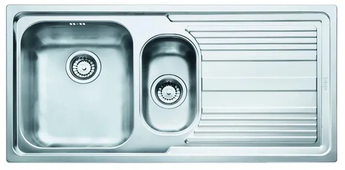 Lavello integrato 1.5 vasche con gocciolatoio a destra FRANKE Logica Line inox L 50 x L 100 cm argento