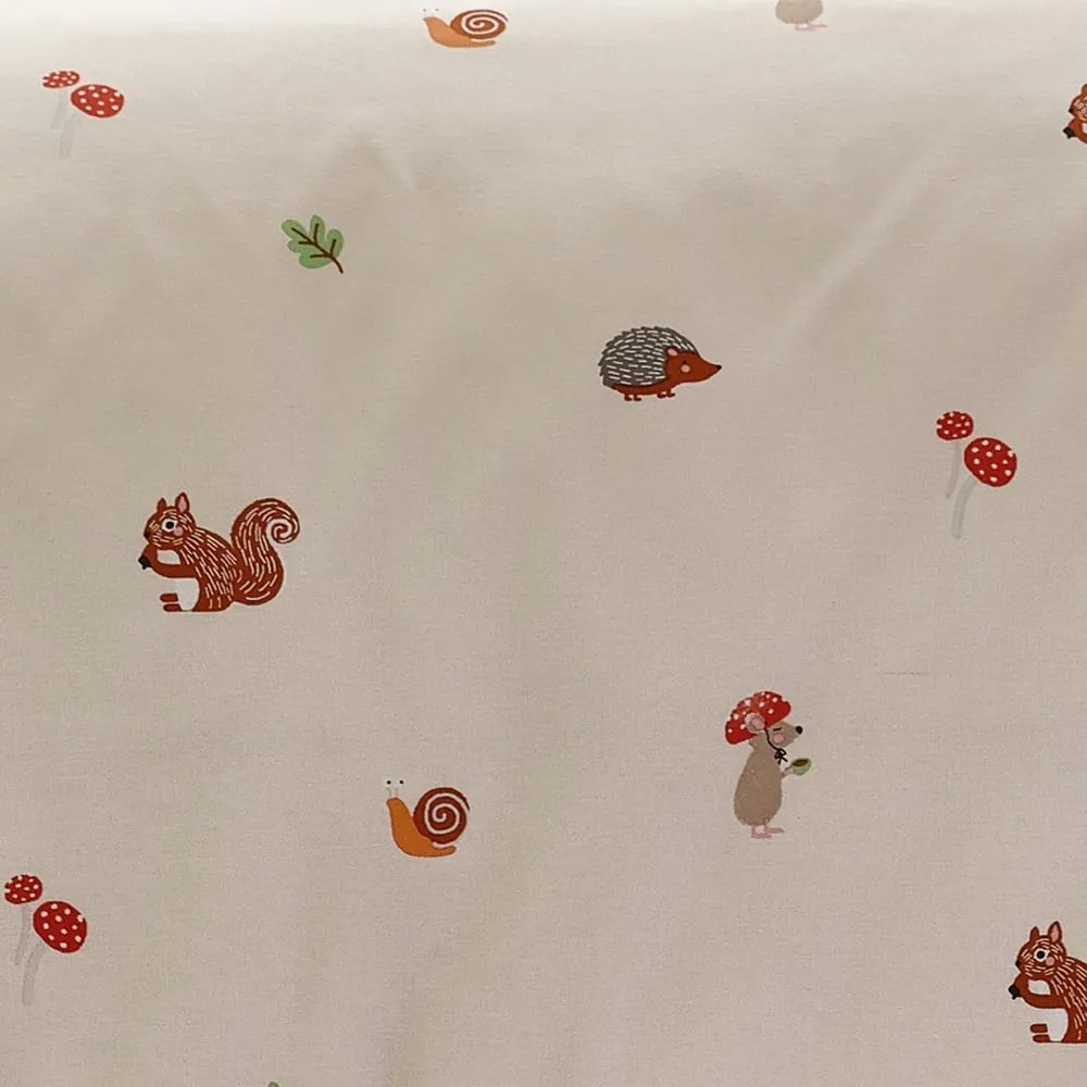 Lenzuolo con angoli per bambini beige per letto singolo 90x190 cm Fox and Woodland Friends – Catherine Lansfield