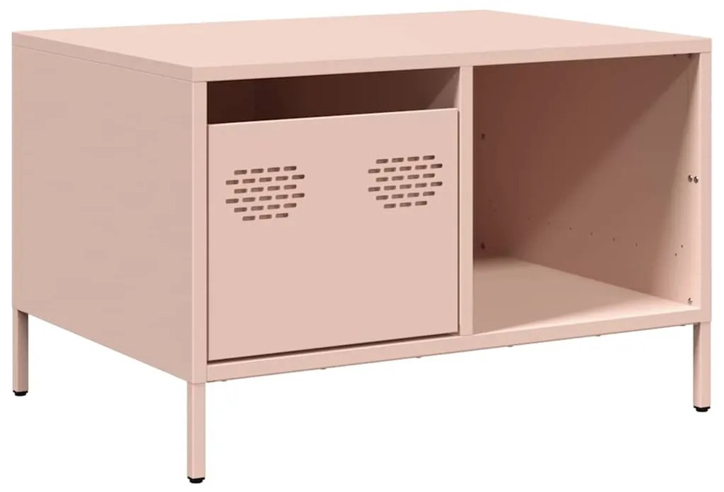 Tavolino rosa 68,5x50x43,5 cm in acciaio laminato a freddo