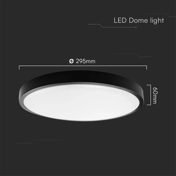 Plafoniera LED da bagno LED/36W/230V 4000K IP44 diametro 29,5 cm nero